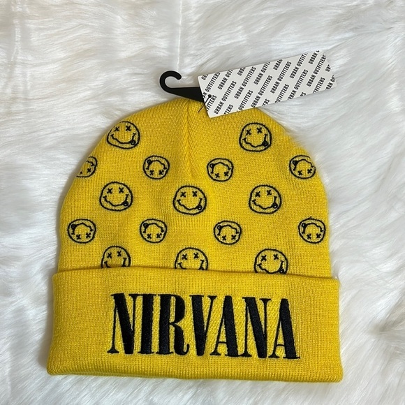 NWT Urban Outfitters Nirvana Streetwear Winter Beanie Hat - Picture 1 of 6